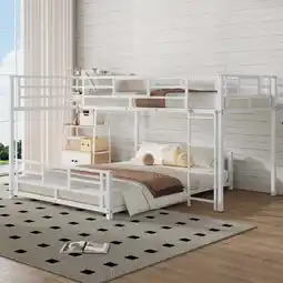 Walmart Euroco Metal Twin over Full Bunk Bed, White offer