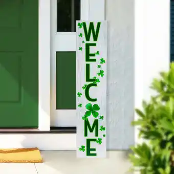 Walmart Northlight Shamrocks Welcome St. Patrick's Day Porch Board Sign Decoration - 35.75 offer