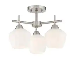 Walmart Minka Lavery - Camrin - 3 Light Semi-Flush Mount-Brushed Nickel Finish - Minka offer