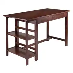 Walmart Winsome Wood Velda Writing Desk with Shelves, Walnut offer