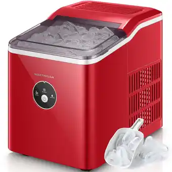 Walmart NORTHCLAN Ice Maker Countertop, 9 Bullet Ice in 5 Minutes, 30 lbs Ice in 24 Hrs, Retro Red offer