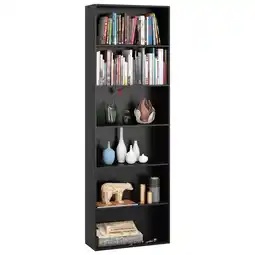 Walmart Homfa 70.9 Tall Bookcase, Standard 6-Tier Display Bookshelf for Home Living Room Office, Black offer