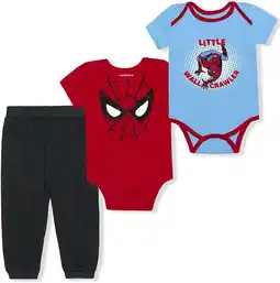 Walmart Marvel Spiderman Baby Boys Bodysuit and Jogger 3-Piece Set for Infant (Size 3M-24M) offer