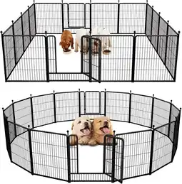 Walmart FXW Rollick Dog Playpen for Indoor, Courtyard, RV Camping, 32'' 16 Panels for Medium Dogs offer