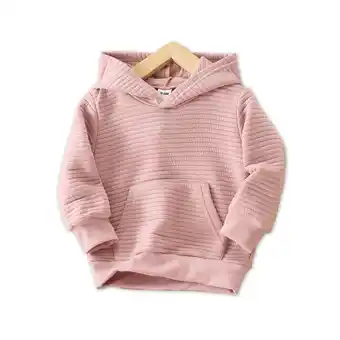 Walmart PatPat Toddler Boy/Girl Sweatshirts Solid Color Textured Hoodies Sweatshirt, Pink,3T,Clearance offer