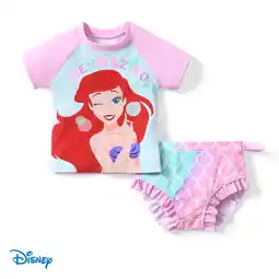 Walmart Disney Princess Toddler Girls Swimsuit Ariel Rapunzel Tiana Rash Guard 2 Pieces Set Sizes 2-6 offer