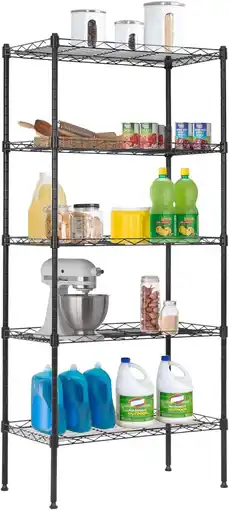 Walmart FDW Adjustable Storage Shelves Metal Storage Shelf(Black, 21.5L x 11.6W x 47.6H) 750 pounds offer