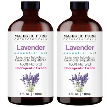 Walmart Majestic Pure Lavender Essential Oil, 4 fl oz (Pack of 2) offer