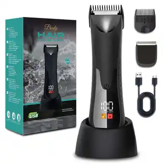 Walmart YOOVEE Men's Waterproof Groin Trimmer, Ceramic Blade, LED Light, Rechargeable, All-Body Use offer