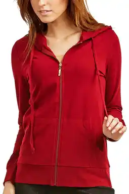 Walmart TheLovely Women's Lightweight Cotton Blend Long Sleeve Zip Up Thin Hoodie Jacket offer