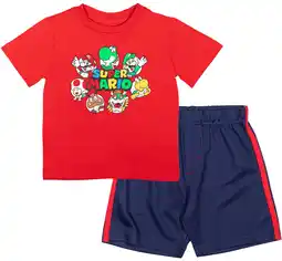 Walmart SUPER MARIO Nintendo Mario Luigi Bowser Toddler Boys T-Shirt and Shorts Outfit Set Infant to Toddler offer