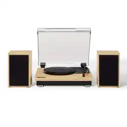 Walmart Crosley Brio Vinyl Record Player with Speakers and Wireless Bluetooth - Audio Turntables offer