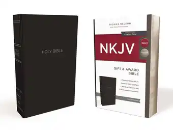 Walmart NKJV, Gift and Award Bible, Leather-Look, Black, Red Letter Edition (Paperback) offer