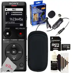 Walmart Sony UX570 Digital Voice Recorder (Black) + Professional Lavalier Condenser Microphone Kit offer