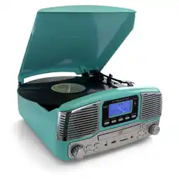 Walmart Trexonic Retro Record Player with Bluetooth in Turquoise offer