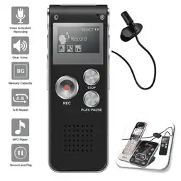 Walmart Voice Activated Digital Recorder 8GB USB w Microphone Landline Phone Recording offer