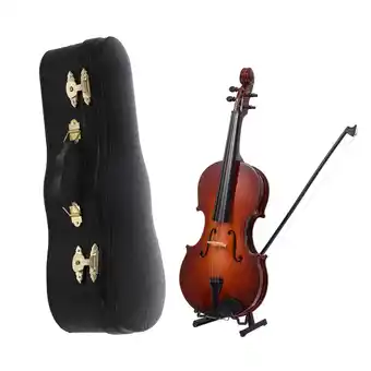 Walmart Model Violin Educational Toys Musical Instrument Fiddle with Case Mini Red Wood Copper Wire Child offer