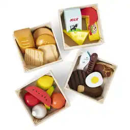 Walmart Melissa & Doug Food Groups - 21 Wooden Pieces and 4 Crates, Multi offer