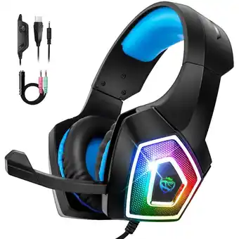 Walmart RUNMUS Gaming Headset with 7.1 Surround Sound for Xbox One, PS4, PS5, PC, Mac, Nintendo Switch offer