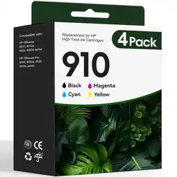 Walmart 910 Ink for HP 910 910XL Ink Cartridges - (Cyan Magenta Yellow Black), 4 Pack offer