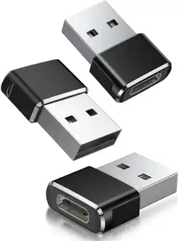 Walmart USB to USB C Adapter 3 Pack,Type C Female to USB A Male Charger Cable Converter offer