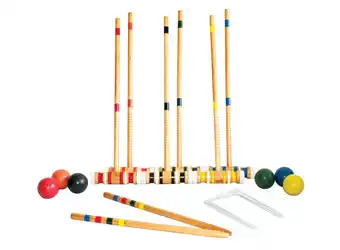 Walmart Triumph 6-Player Beginner Backyard Croquet Set Includes 6 Wood Mallets, 6 Balls, and Carry Bag offer