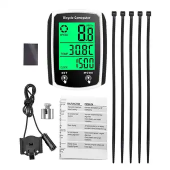 Walmart YUEYAN Waterproof Wired LCD Digital Cycle Bike Computer Bicycle Speedometer offer