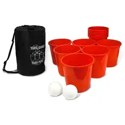 Walmart YardGames Giant Outdoor Yard Pong Activity Party Set w/ 12 Buckets & 2 Balls offer