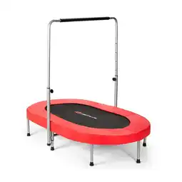 Walmart Topcobe 2-Person Foldable Mini Kids Fitness Rebounder Trampoline, Outdoor Kids Trampoline, Red offer