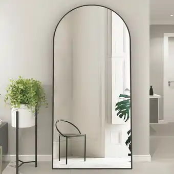 Walmart CONGUILIAO Arched Mirror Full Length Arch Mirror 65x24 Floor Mirror Black Mirror Body Mirror offer