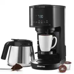 Walmart New Gourmia Single Serve + 12 Cup Drip Coffee Maker, Thermal Carafe offer