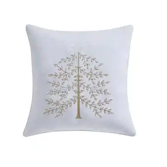 Walmart My Texas House Margaret 20 x 20 Ivory Velvet Embellished Tree Decorative Pillow offer