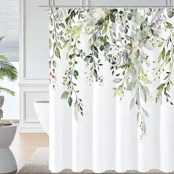 Walmart Inadays Green Floral Polyester Shower Curtain, 72 x 72 Waterproof offer