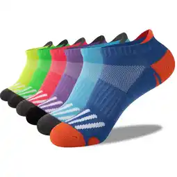 Walmart EALLCO Womens Ankle Low Cut Socks Athletic Cushioned Running Socks for Women 6 Pairs offer