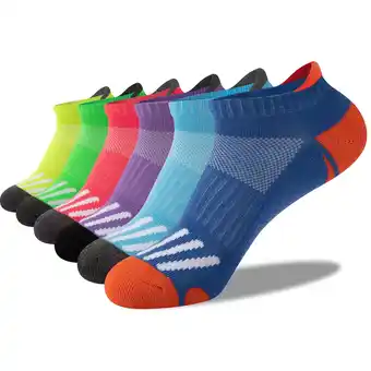 Walmart EALLCO Womens Ankle Low Cut Socks Athletic Cushioned Running Socks for Women 6 Pairs offer