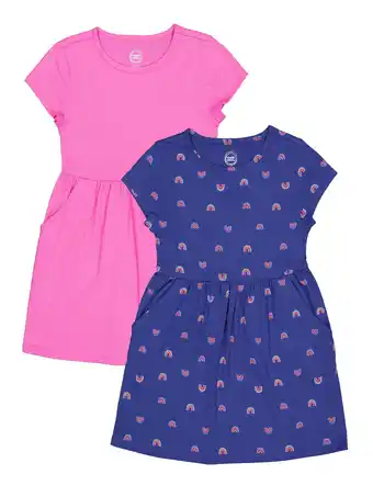 Walmart Wonder Nation Short Sleeve Play Dress, 2-Pack, Sizes 4-18 & Plus offer