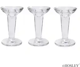 Walmart Hosley Set of 3, Glass Taper Candle Holders Classic Decor offer