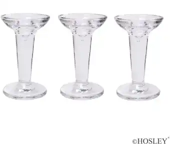 Walmart Hosley Set of 3, Glass Taper Candle Holders Classic Decor offer