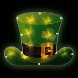 Walmart Northlight 12.5 LED Lighted Irish St. Patrick's Day Leprechaun Hat Window Silhouette with Timer offer