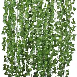 Walmart 12 Pack 79 Feet Artificial Ivy Leaf Leaves Grass Plants Vine Fake Greenery Garlands Hanging offer