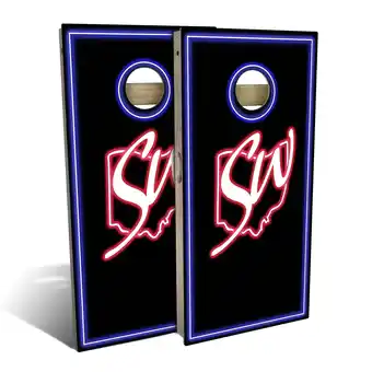 Walmart Skip's Garage Neon Light Outdoor Cornhole Board Set Include Carrying Case All-Weather 2x4 offer