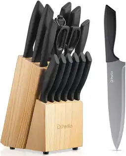 Walmart D.Perlla Knife Set, 15-Piece Stainless Steel Knife Set with Nonstick Coating and Ergonomic Handles offer