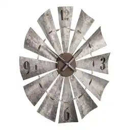 Walmart SEI Furniture Brevan Oversized Windmill Wall Clock in Galvanized Aluminum offer