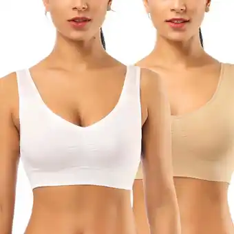 Walmart Comfort Bra, 2 Pack Seamless Removable Pads Sleep Bras, Yoga Bra, Sports Bras for Women offer