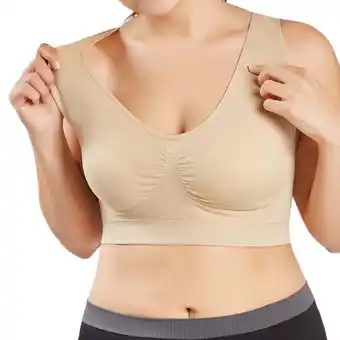 Walmart aurouraX Women's Pure Color Plus Size Ultra-thin Large Bra Sports Bra Full Bra Cup Tops offer