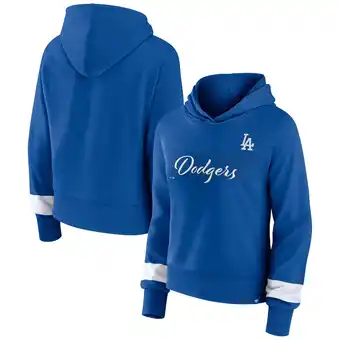 Walmart Women's Fanatics Royal Los Angeles Dodgers Over Under Pullover Hoodie offer