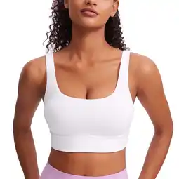 Walmart CRZ YOGA Butterluxe Women's U Back Sports Bra Padded Yoga Workout Bras Activewear offer