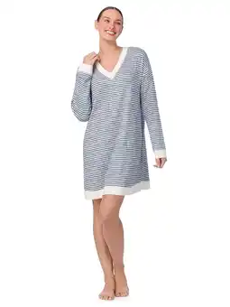 Walmart Aria Women’s Brushed Jersey 34” Long Sleeve V-Neck Sleepshirt, Sizes XS-4X offer