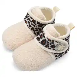 Walmart L-RUN Toddler Slippers High Top Winter Boys Girls House Shoes Beige offer