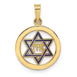 Walmart Finest Gold 14K Polished & Enameled Solid Star of David Pendant offer